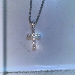 Elegant Silver Cross Pendant Necklace